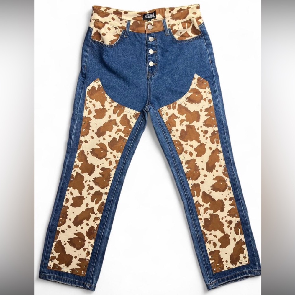 Rodeo Bell Bottom Postergrl Patchwork Highwaisted… - image 1